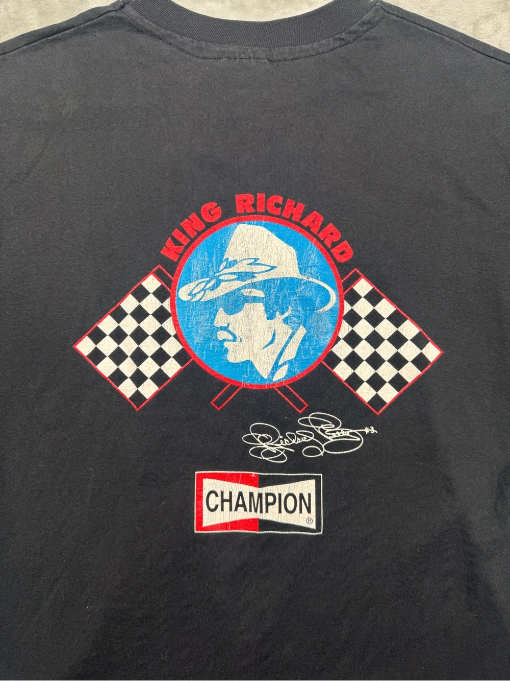 Vintage Richard Petty Shirt Men Large Black 90s Napa Single Stitch Nascar